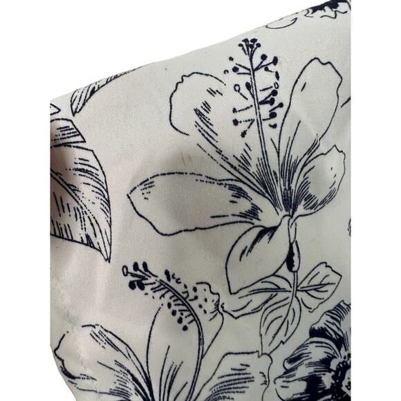 Lulus Dress‎ Blue White Tropical Sunshine White Floral Print Tiered Midi Large - Picture 11 of 16